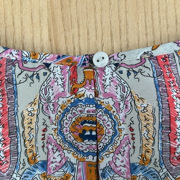 Lace & Mesh 3/4 Sleeve Paisley Print Dress | SIZE XS - Picture 4 of 6